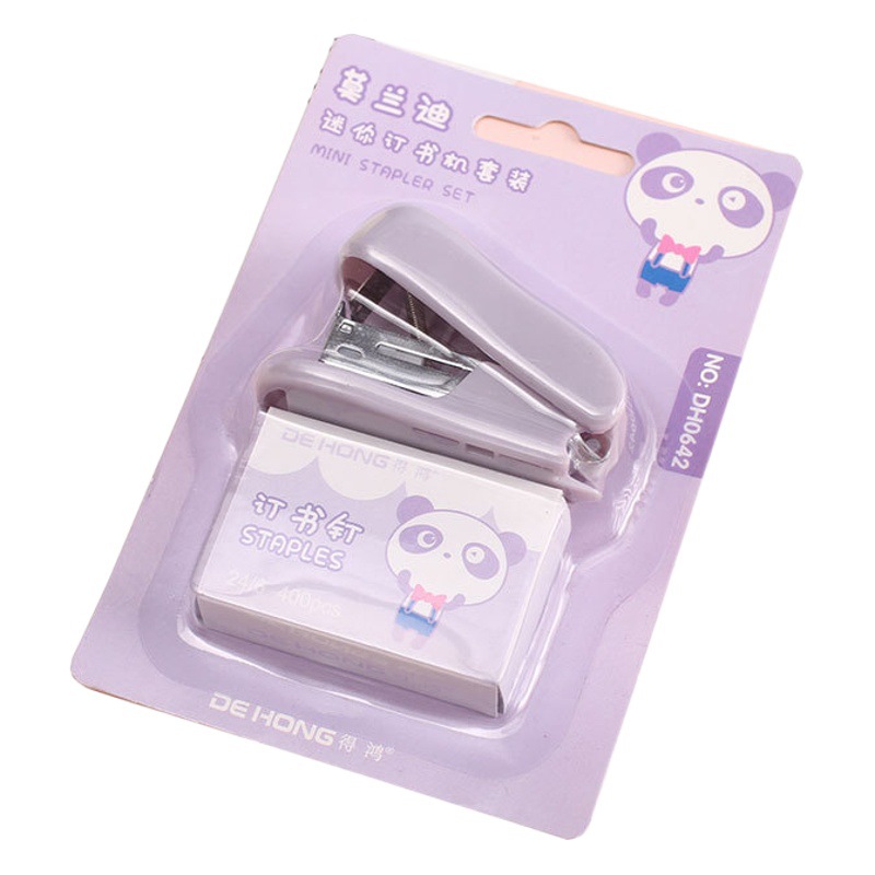 Morandi Mini Stapler Student Cute Small Stapler Office Supplies Hand Stapler Set
