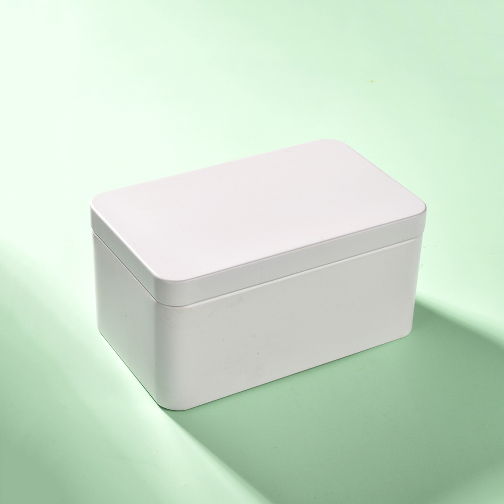 Picture of Iron Box Rectangular Cookie Biscuit Silver Tinplate Food Packaging Empty Box Iron Can Frosted Metal Gift Box