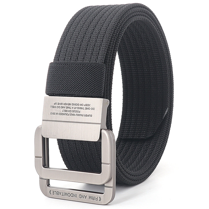 Picture of Alloy double loop buckle belt men's Korean woven nylon tactical sports outdoor pants belt canvas wholesale men's