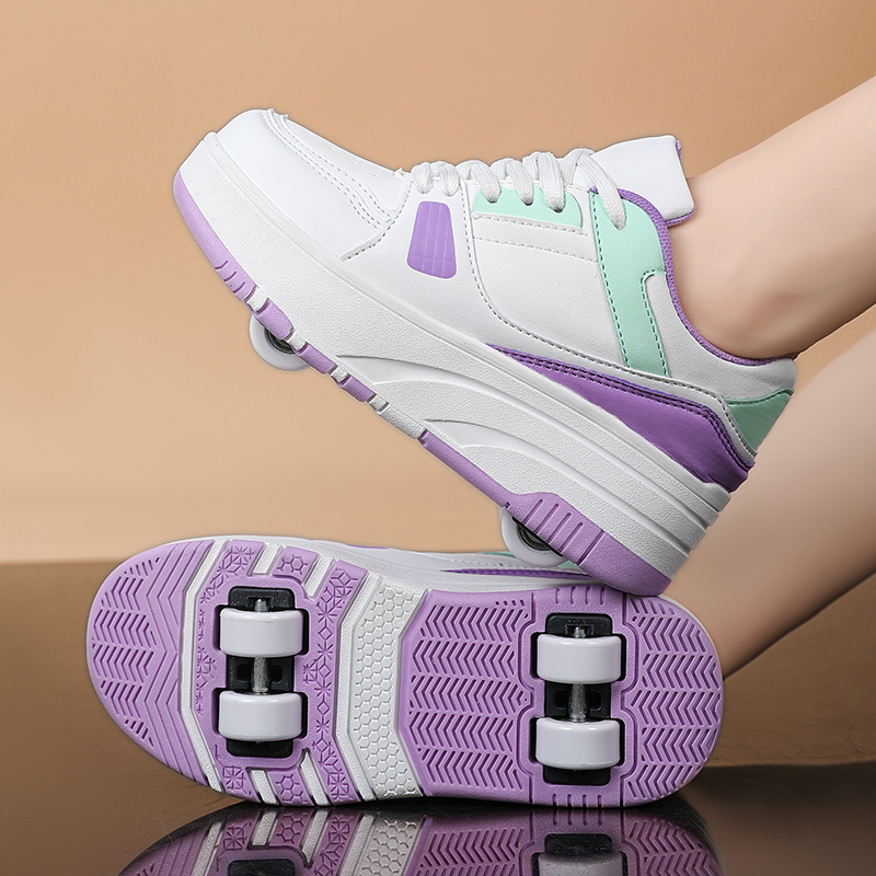 Picture of Student heelloo shoes four-wheel children's wheel skates for men and women removable ultra-light version shoes with wheels spot wholesale