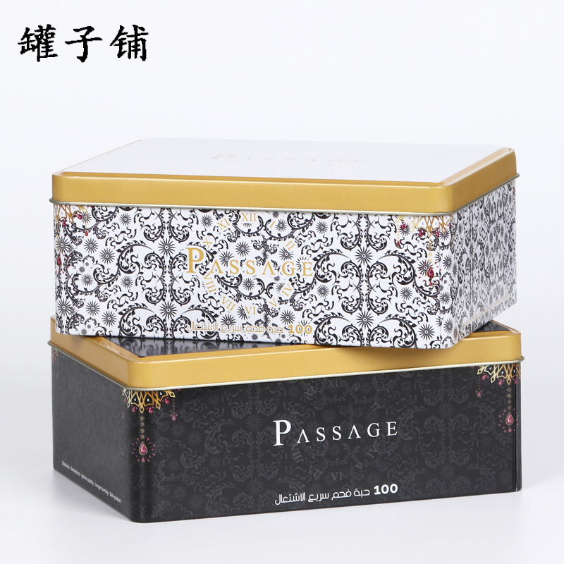 Foreign trade charcoal iron box tinplate metal box manufacturers direct supply to print existing abrasive tools