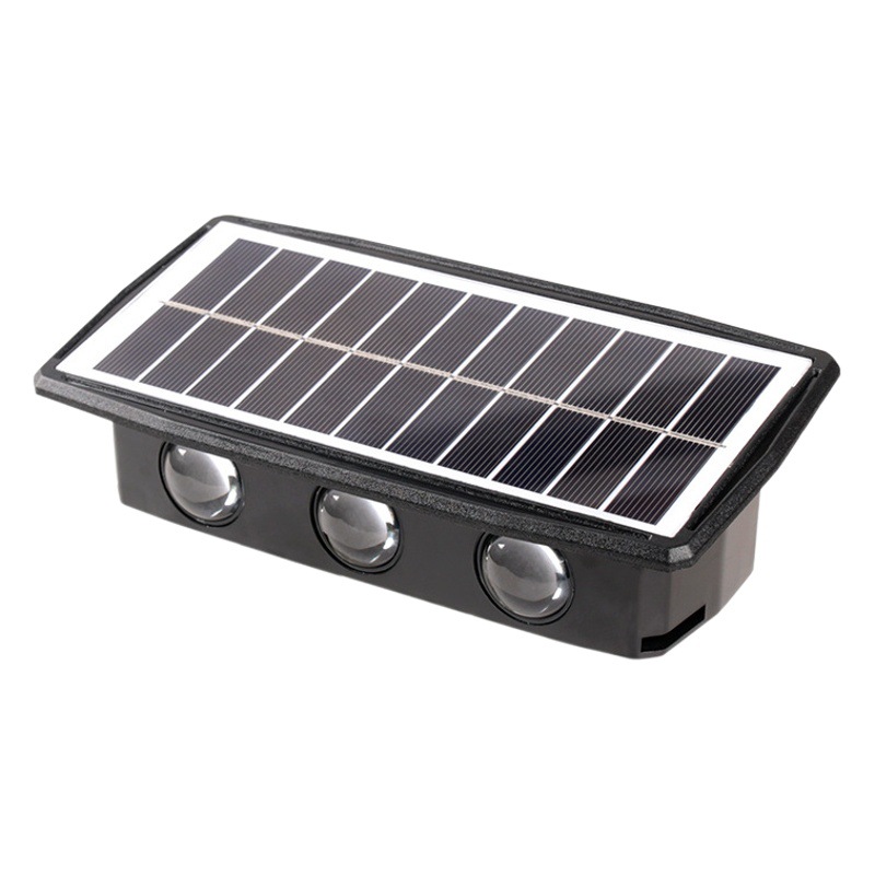 Solar light-emitting double-headed wall lamp spotlight outdoor waterproof villa door plate Courtyard atmosphere wall washing lamp