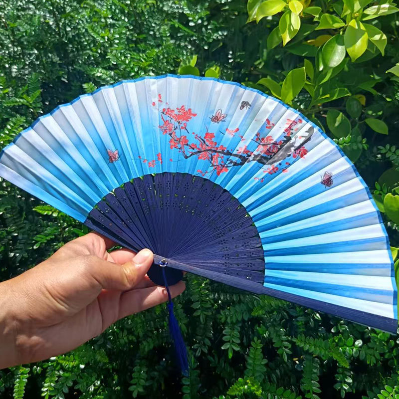 Picture of Folding Fan Bamboo Ancient Fan Student Girl Chinese Style Small Fan Scenic Spot Export Wholesale Retail Gift Decorative Fan