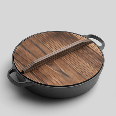 Picture of Cast Iron Frying Pan Non-Stick Uncoated Pancake Pan Thickened Handmade Cast Iron Pan Suitable for Induction Cookers