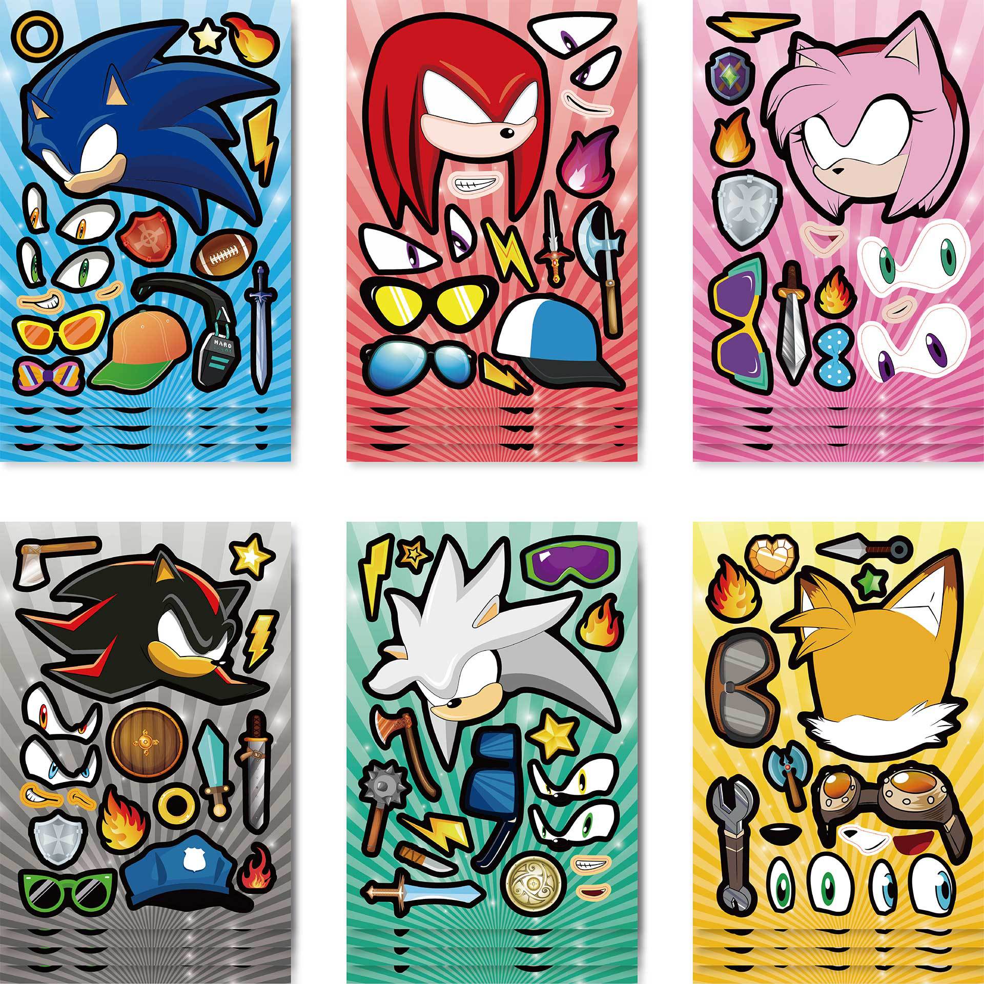 CM2304025 Sonic the Hedgehog Children's Anime Parent-Child Interactive Puzzle Hand Account Puzzle DIY Face Sticker