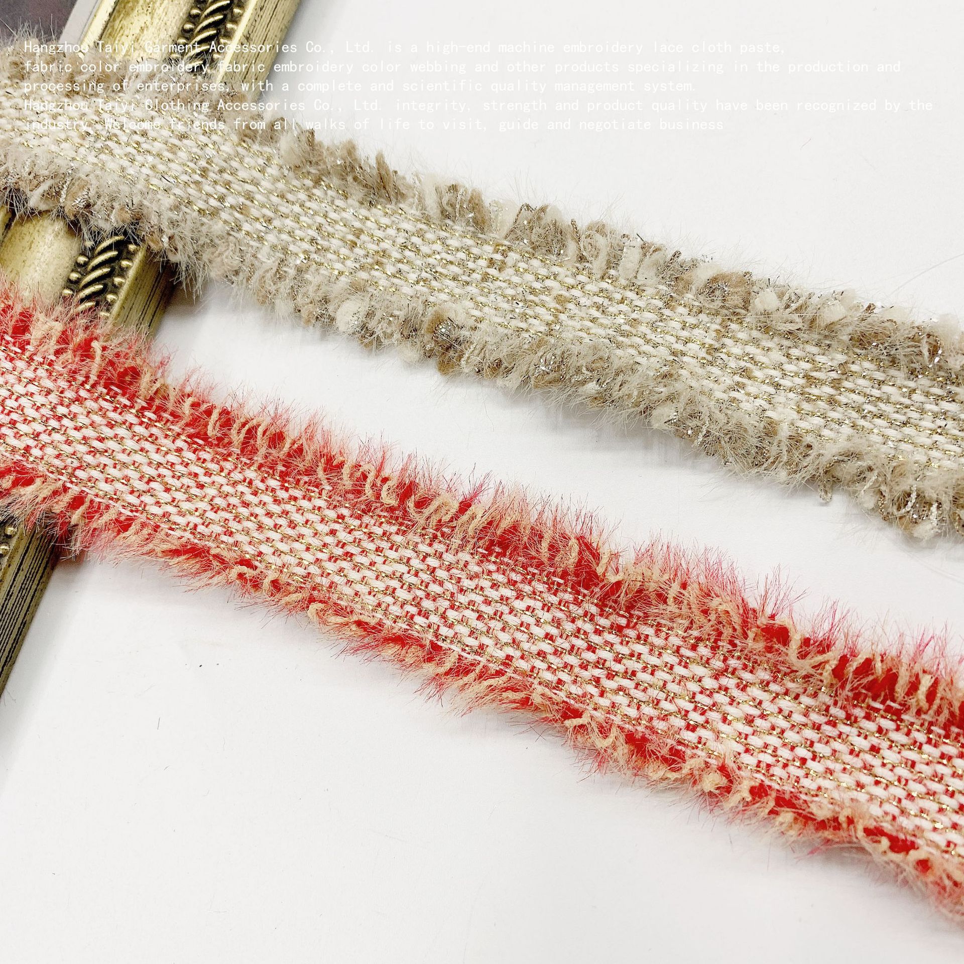 Small fragrant wind South Korea ribbon lace clothing accessories in stock rough gold silk woven ribbon wholesale manufacturers