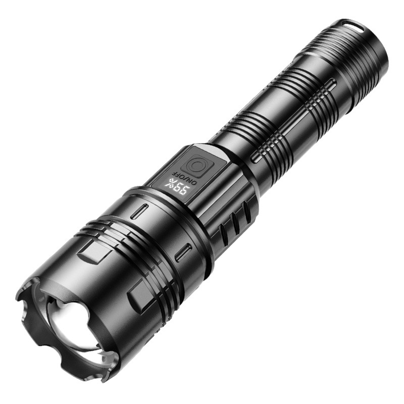 Cross-Border Flashlight Outdoor Strong Light Searchlight Digital Display Power Display Waterproof Telescopic Focusing 90 Flashlight 50