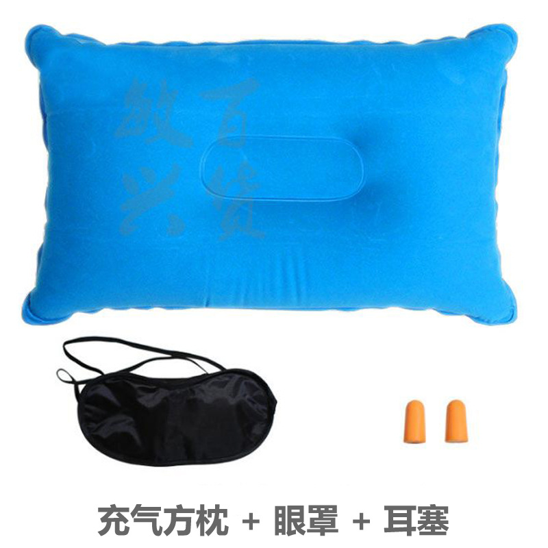Picture of Inflatable pillow nap square pillow outdoor travel Sanbao camping multifunctional PVC flocking waist pillow spot