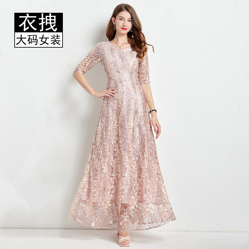 Picture of Prospective Mother-in-law Wedding Mother's Dress Evening Dress Micro Chubby Large Size Brand Large Style Wedding Banquet Young Age Dress