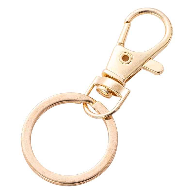 Creative zinc alloy rotating key chain dog buckle + key ring lobster buckle with ring diy hardware accessories cross border
