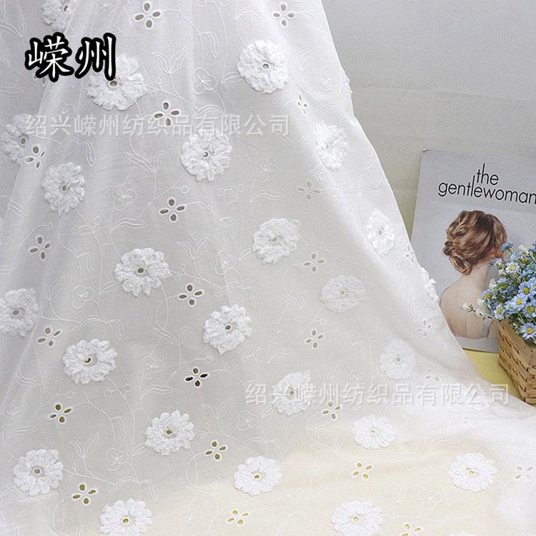New Cotton Stereo Small Flower Home Textile Plate with Embroidered Fabric Women's and Children's Clothing Dress Lace Accessories
