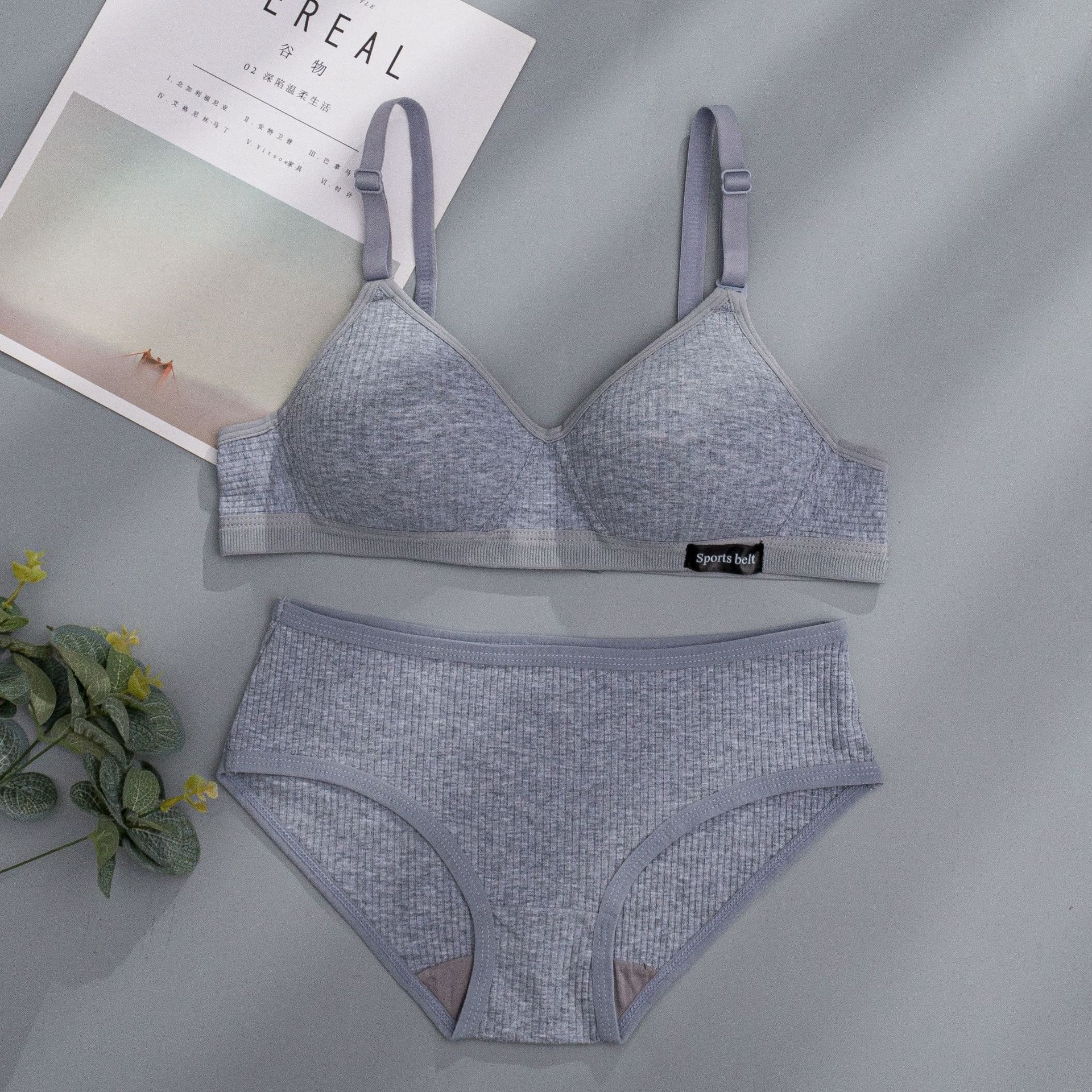 Picture of Girl's development underwear thin pure cotton bra for junior and senior high school students wireless push up seamless small chest bra
