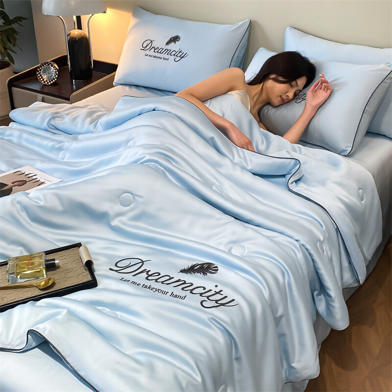 Picture of Summer quilted washed silk Tencel summer cool quilted air conditioning quilted ice silk summer quilted three-piece four-piece washable machine washable