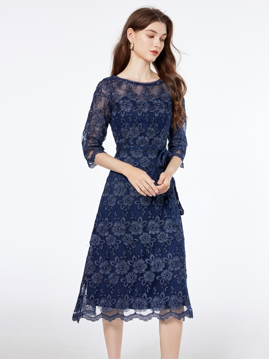 Picture of Evening dress women's spring and autumn light luxury niche socialite embroidery dress noble mother wedding happy mother-in-law wedding banquet