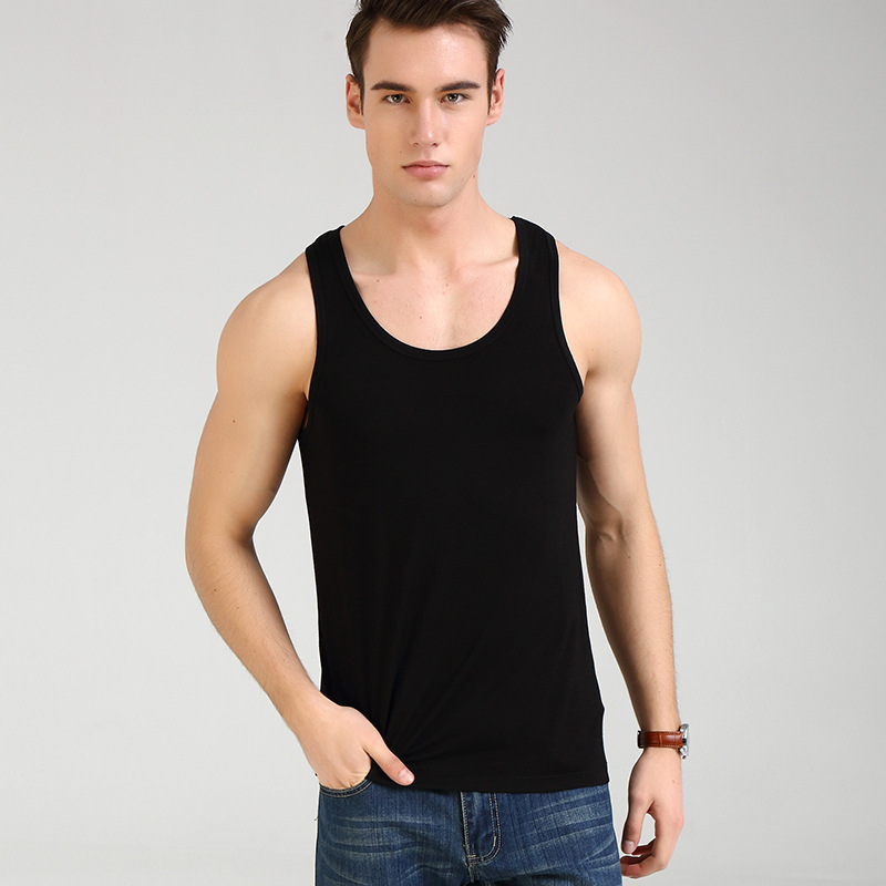 Picture of Summer Large Size Tight-Fitting Thin Modal Men's Vest Men's Wholesale Simple Middle-Aged and Elderly Home Clothes Skin-Friendly