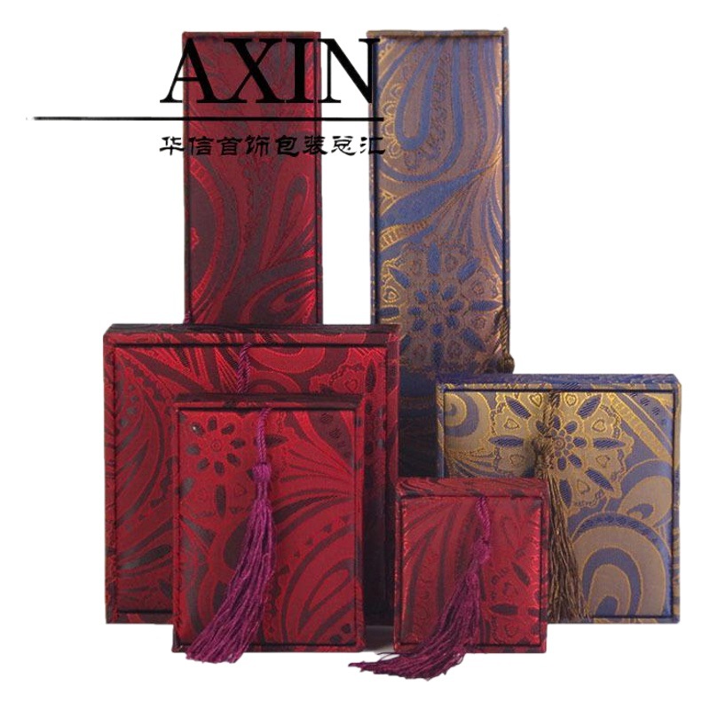 New Jewelry Box satin tassel box large bracelet box 108 beads beaded box flannel necklace ring box