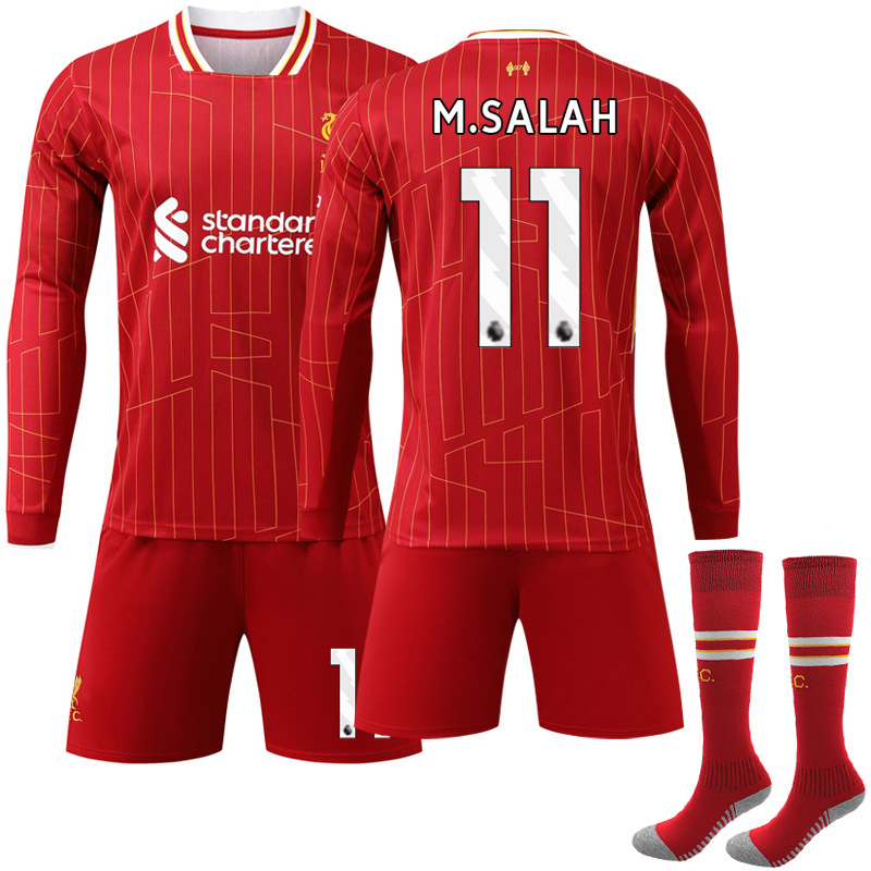 2425 Liverpool Home Long Sleeve Football Jersey suit No.11 Salah 9 Nunez 4 Van Dyke Jersey