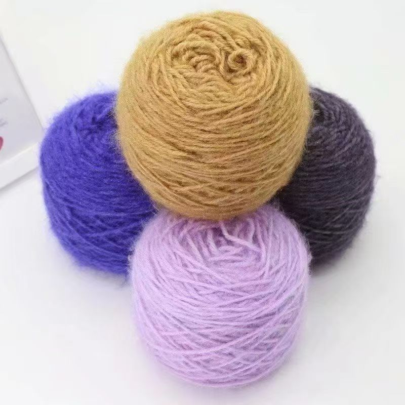Squirrel Fluffy Coarse Wool Three Two Large Group Hand-Woven Four-strand Knit Hat Scarf Coat Plush Bright Silk