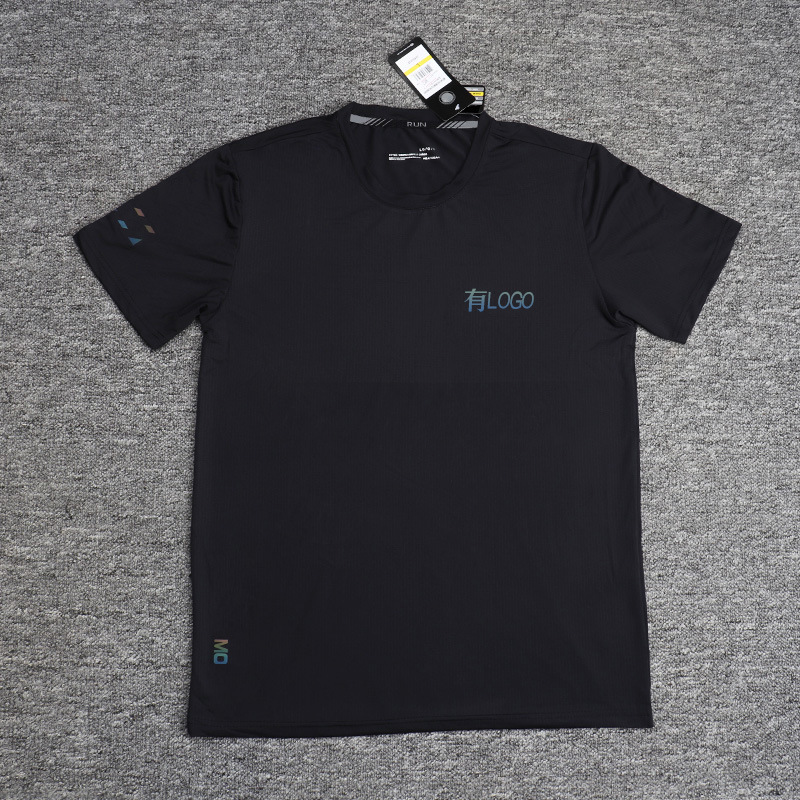 Summer European and American Sports Quick-drying Clothes Short-sleeved T-shirt Men's Summer Loose Fitness Elastic Round Neck plus size Casual Top