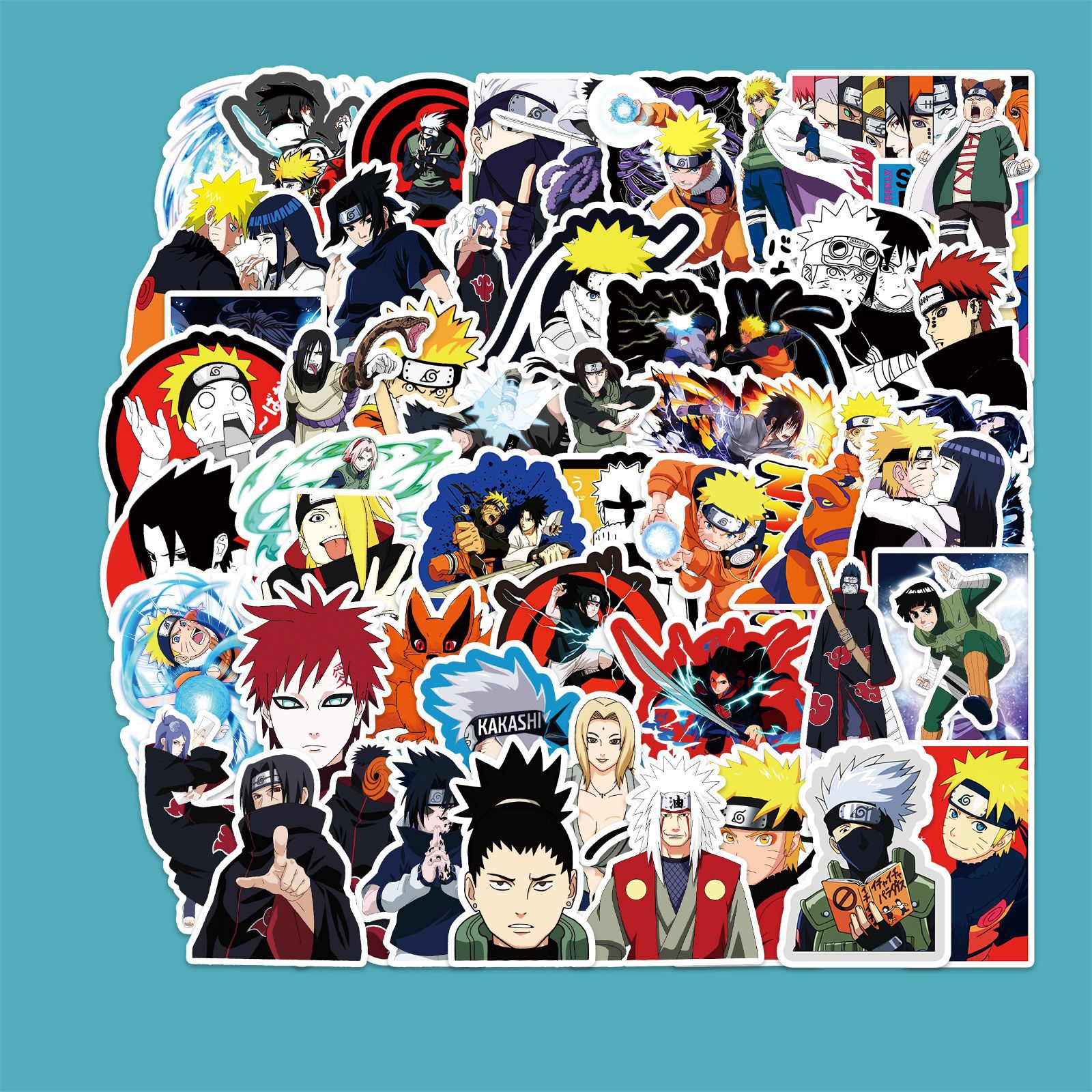 54 Anime Naruto Graffiti Stickers Luggage Laptop Car Refrigerator Cartoon Decorative Stickers
