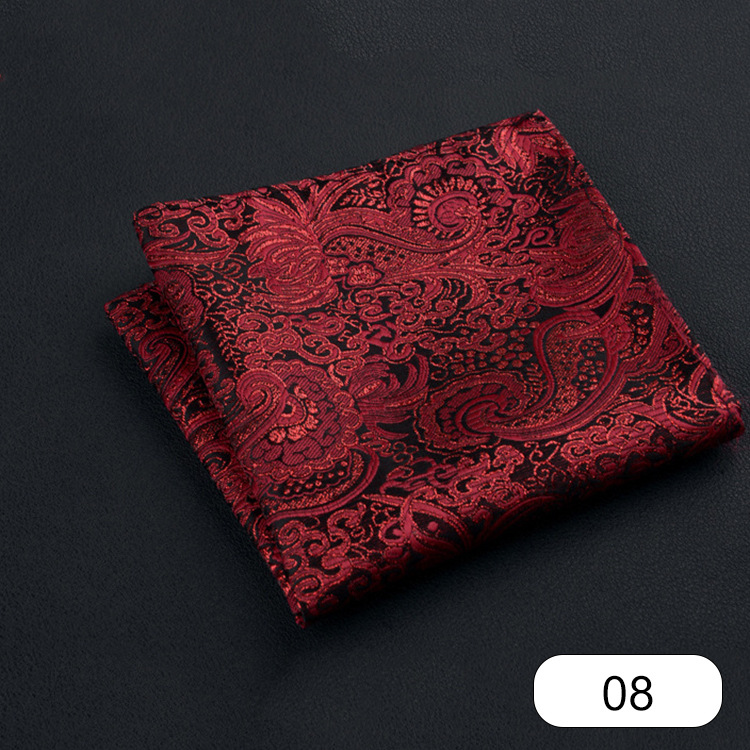 Picture of Men's suit small square scarf factory wholesale fashion polyester fashion accessories vintage embroidery pattern pocket towel men's clothing
