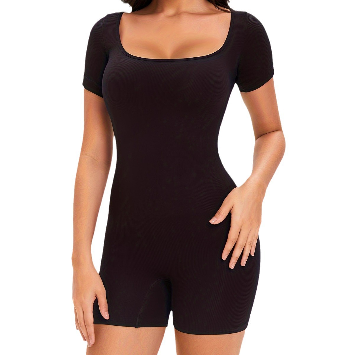 Picture of European and American Cross-border Short-sleeved Body Shaping Clothes Seamless Hip-lifting Belly Shaping Clothes Yoga Pants Flat-angle Base Body Shaping Clothes