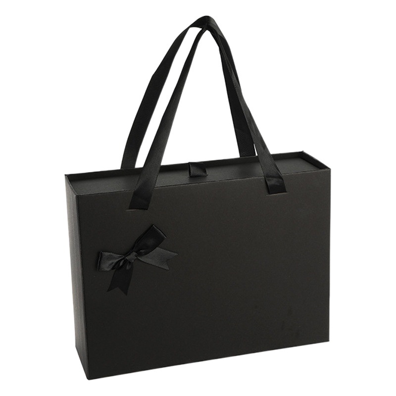 Black Gift Portable Box Lipstick Cosmetic Large Gift Box Bow Drawer Box Exquisite Pull-out Paper Box