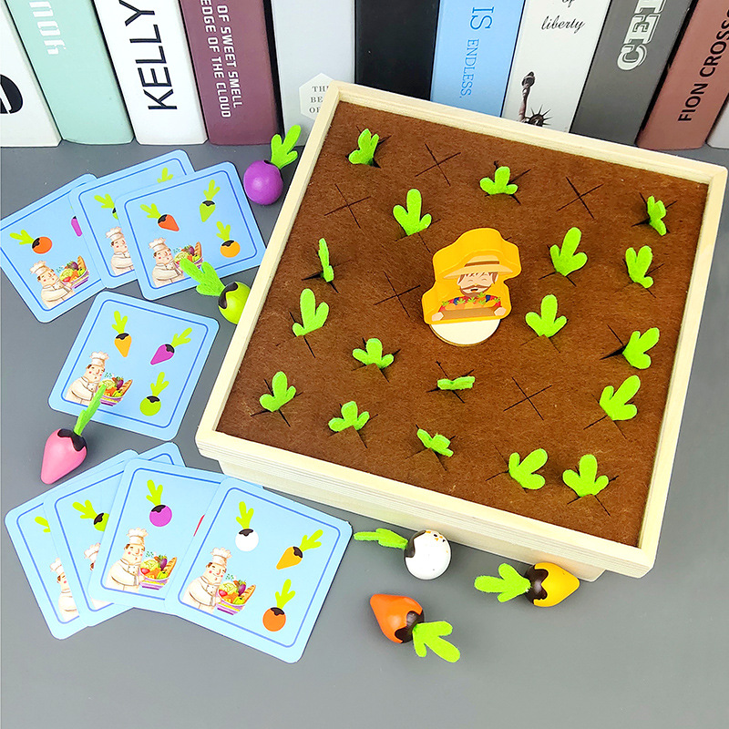 Baby Radish Matching Toy Children's Early Education Educational Fine Movement Training Vegetable Memory Game 1-2 Years Old