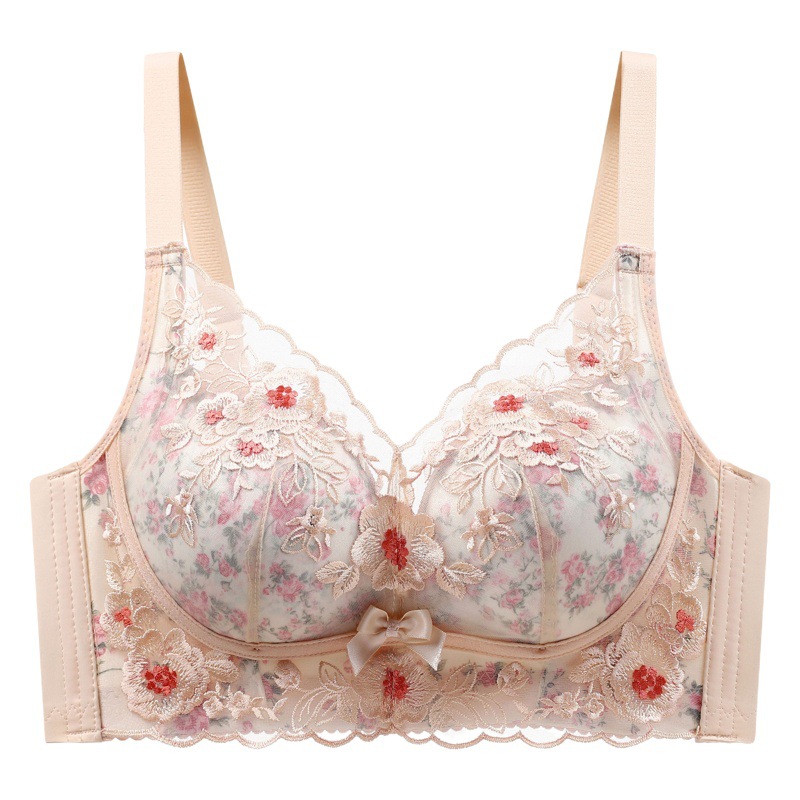 New lace underwear women's wireless small chest push up anti-sagging upper collection breast without steel ring adjustable type suit