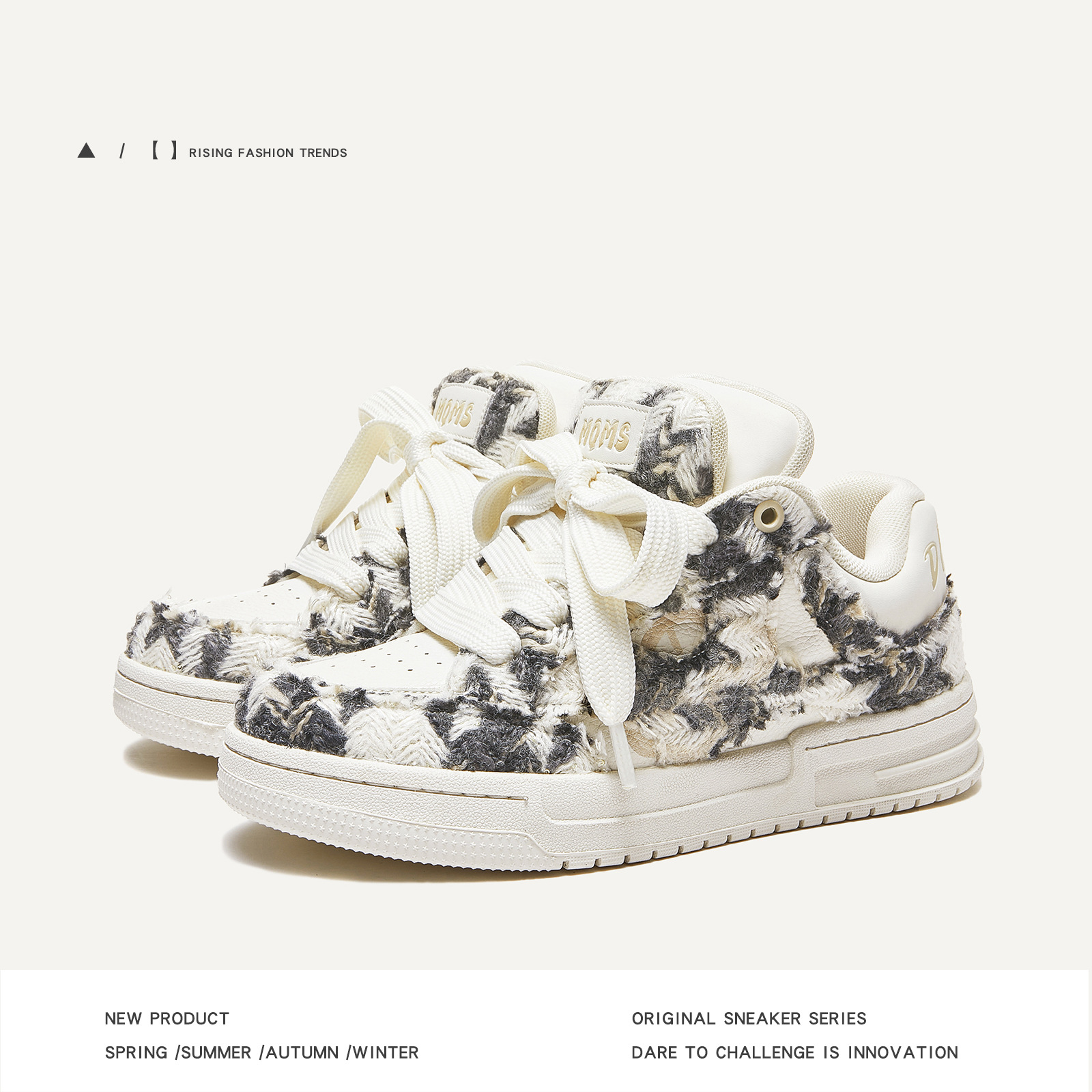 Guangzhou Shoes Destroyed Style Small Fragrant Bread Shoes Increased Wear-Resistant Low-Top Men's Shoes Casual Shoes Sneakers Men's and Women's Couple Shoes