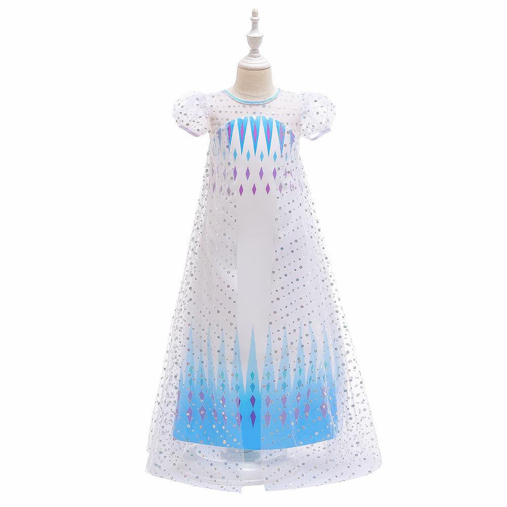Picture of Frozen 2 Kidsren's Dress Princess Dress Girl Elsa Snowflake Dress Frozen Elsa Princess Style