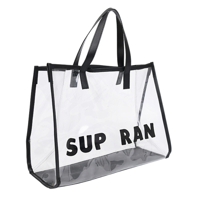 Source Factory Transparent Satchel Colorful K-Style Ins Popular Candy Colorful Laser Large Capacity Shopping Bag Pvc Plastic