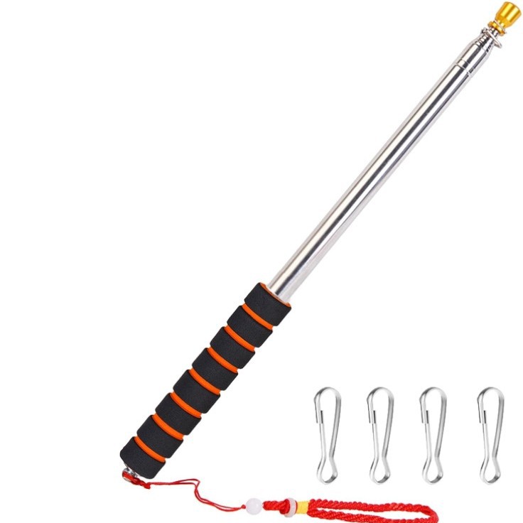 Picture of Cross-Border 3.25m Stainless Steel Telescopic Flagpole with Hook, Outdoor Flagpole, Thickened Telescopic Guide Pole