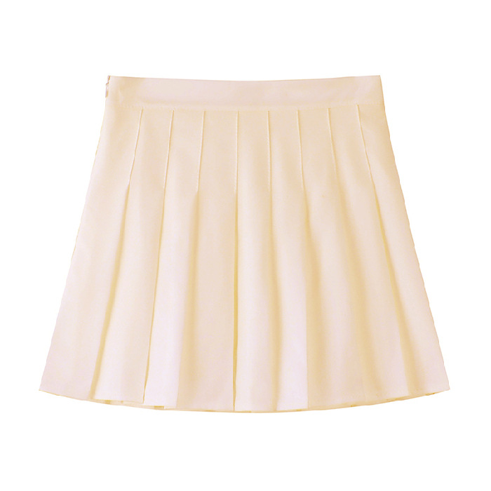 Picture of Four Seasons Short Skirt Women's Pleated Skirt JK Uniform Skirt Fashion Skirt (Long Safety Pants Zipper Button)