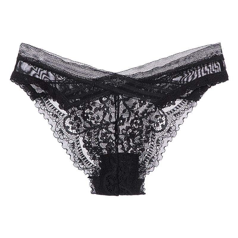 Peach Hip Underwear Low Waist Ultra-thin Lace Girls' Underwear No Marching Sexy Lace Edge Transparent Briefs for Women