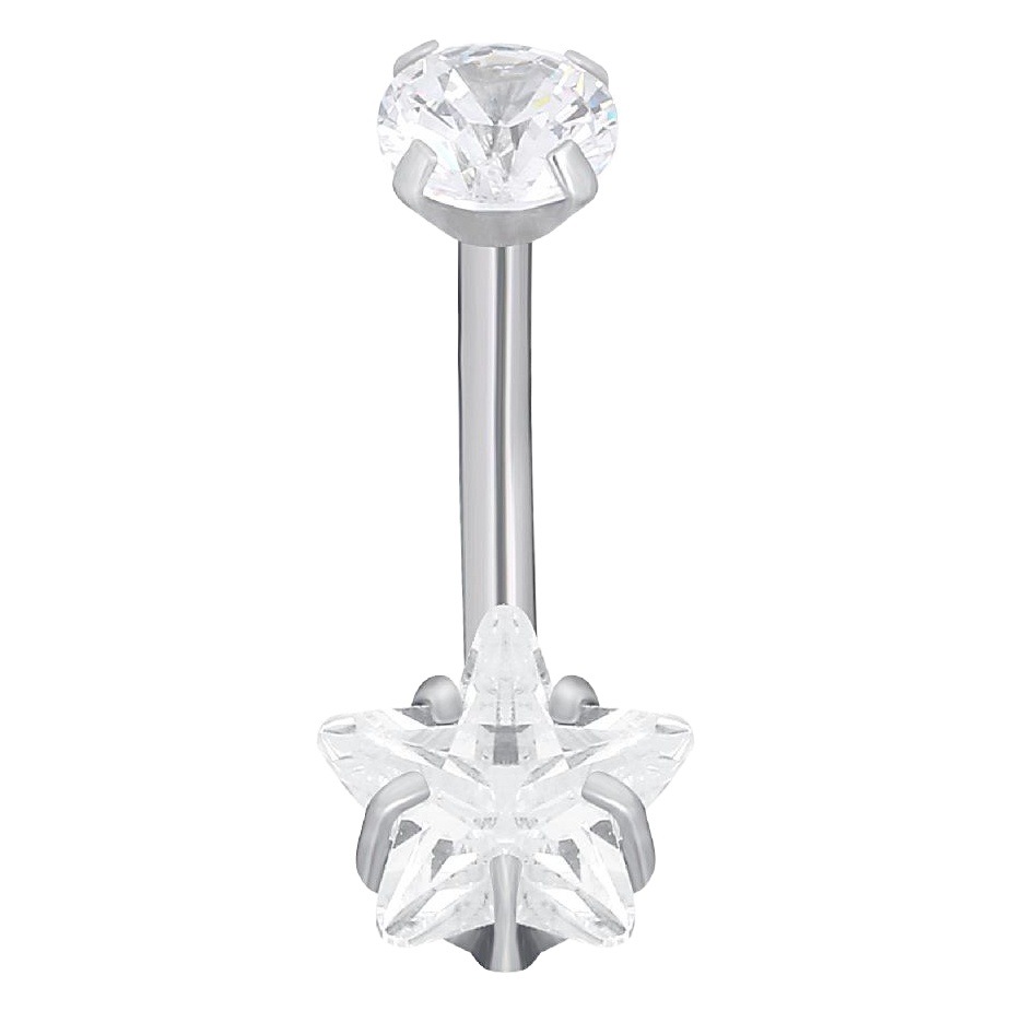 Navel nail zircon navel ring Europe and the United States exaggerated earrings stainless steel navel jewelry human body puncture Europe and the United States cross-border