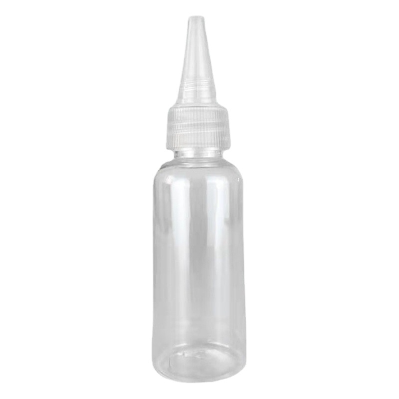 Spot 30 50 100ml plastic bottle transparent pointed mouth bottle pigment bottle PET squeeze bottle color split bottle