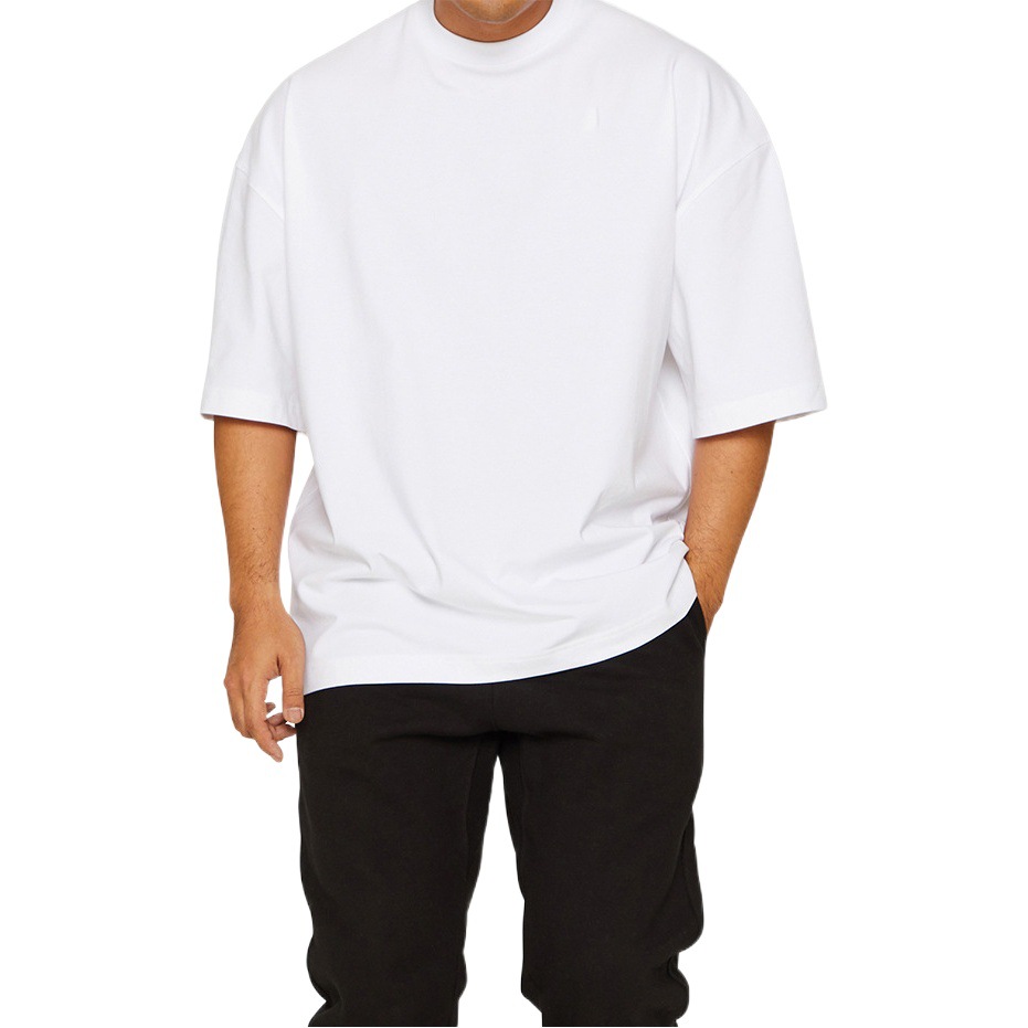Muscle Fitness Men's Brothers Spring and Summer New Sports Leisure Running Loose Solid Color Cotton oversize Short Sleeve T-Shirt