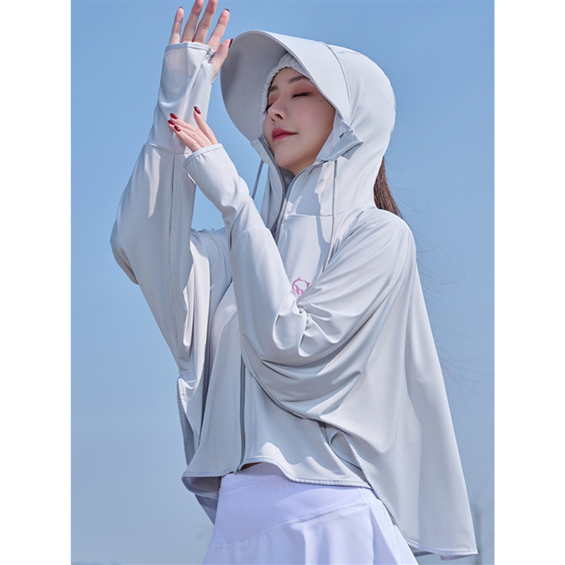 Sun protection clothing women's summer outdoor UV protection cycling long-sleeved coat Ice Silk thin breathable clothing shawl