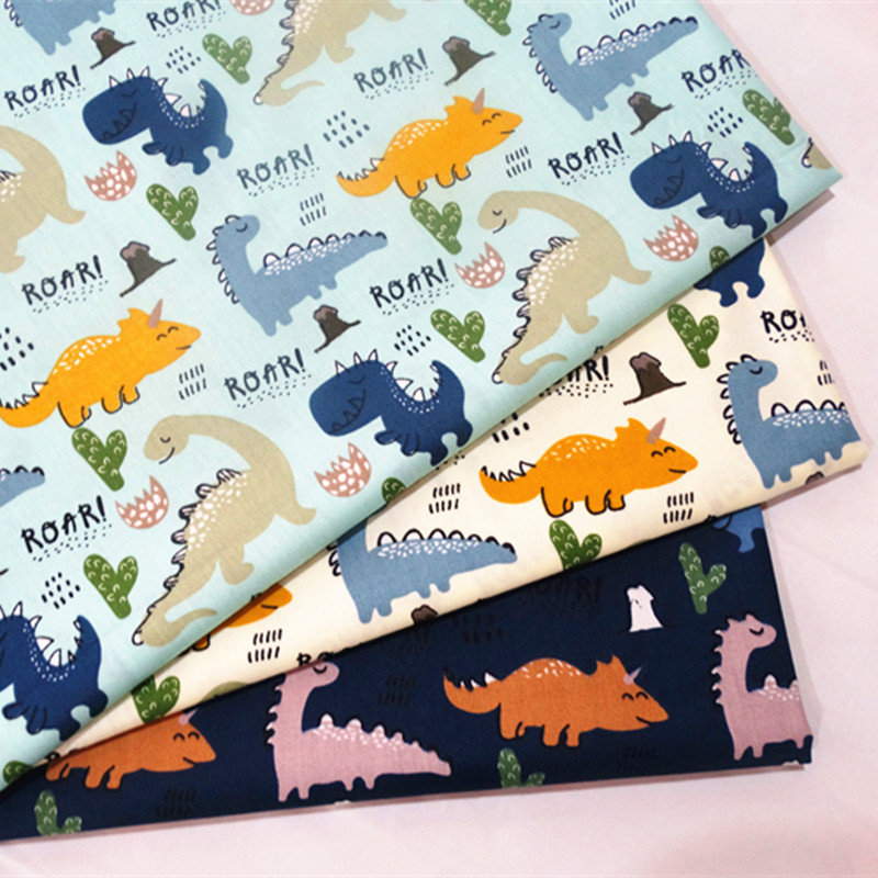 Cotton cotton twill printed kindergarten cartoon fabric bedding baby fabric 1.6 m wide Jurassic