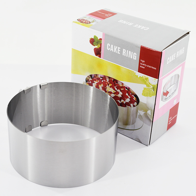 Stainless Steel stainless steel mousse ring 6-12 inch retractable adjustable baking tool cake ring round mousse ring