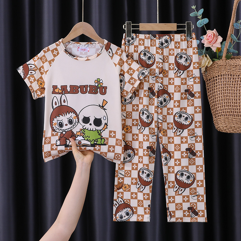 Picture of New Spring and Summer suit Cartoon Short-sleeved Trousers for Boys and Girls Zhongdai Children's Stetzai Pajamas Home Clothes Cross-border Wholesale