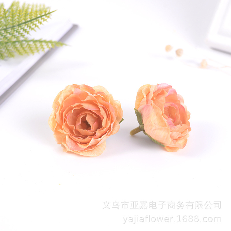 Picture of Artificial Flower Head diy Handmade Accessories Headgear Flower Court Color Flower Morandi Color Tea Rose Fragrant Princess Peony