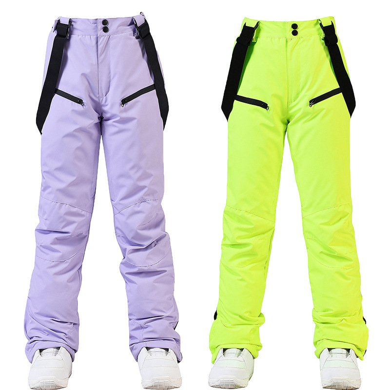 Picture of New Ski Pants Men's and Women's Strap Ski Pants Winter Windproof Waterproof Warm Thickened Snowboard Double Ski Pants
