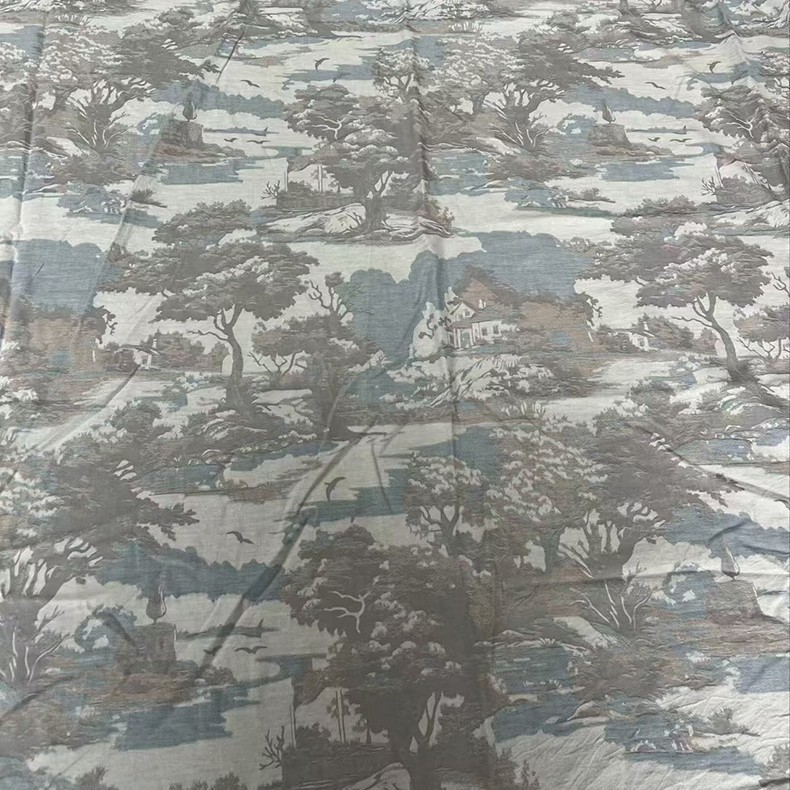 Guofeng jacquard fabric yarn-dyed double layer retro style 40*32 cotton jacquard fabric Nantong wholesale