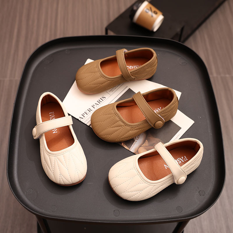 2025 Spring New Fashion Western Style Girls Shoes Simple Solid Color All-match Children's Shoes Comfortable Children's Shoes