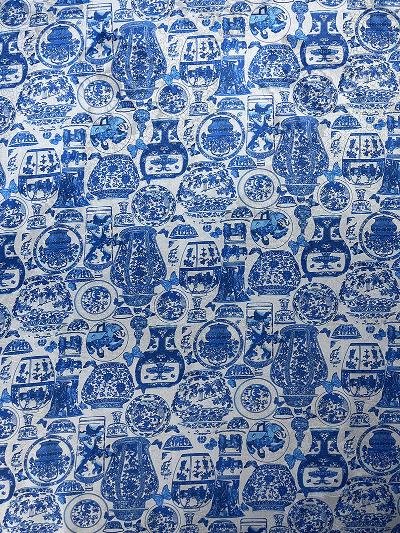 Picture of New Imitation Fragrant Cloud Yarn Double-Sided Digital Jacquard Fabric Spring and Summer Dress Cheongsam Home Wear Han Dynasty Fabric
