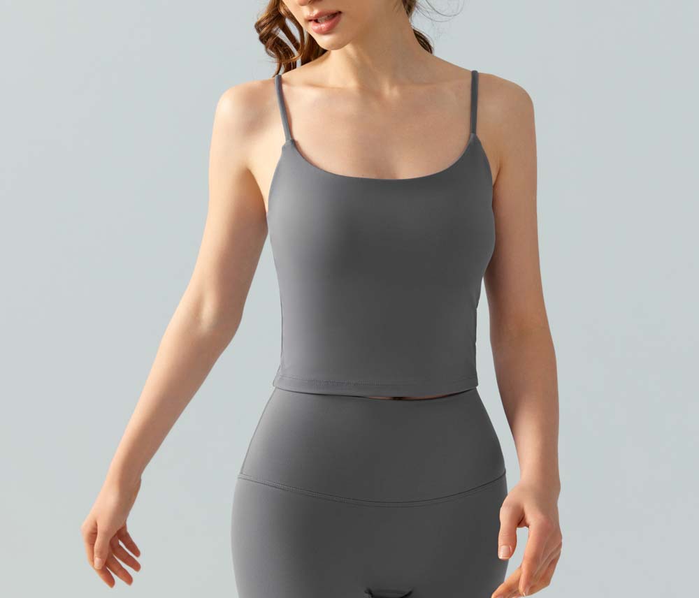 Picture of Cross-Border Summer New Style Women's Nude and Comfortable Outer Wear Pure Color U-Neck Tight Inner Wear Outer Wear Sports Sling 745