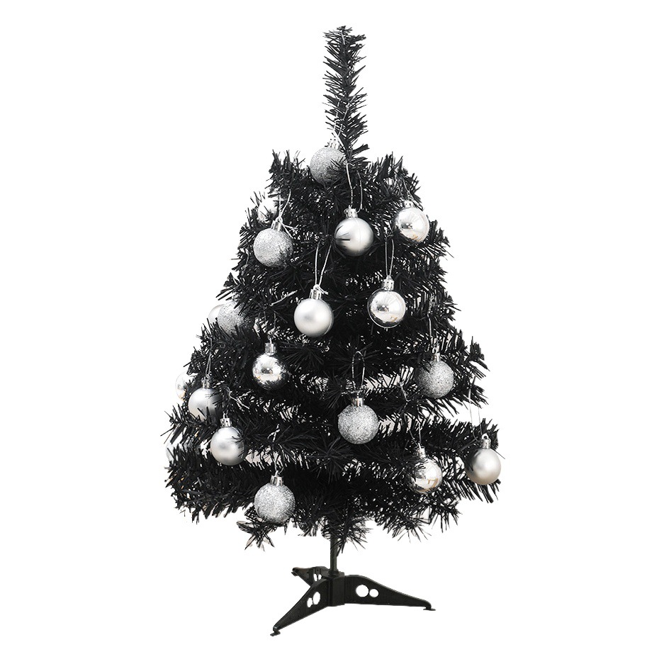 Cross-border new Christmas tree set black pvc mini Christmas tree desktop luminous small Christmas ornaments delivery