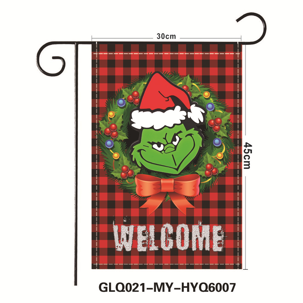 Picture of Amazon New Grinch Christmas Garden Flag Merry Grinchmas Green Hair Monster Flag